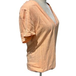 Merona Light Orange V-Neck Short Sleeve Top Excellent Condition